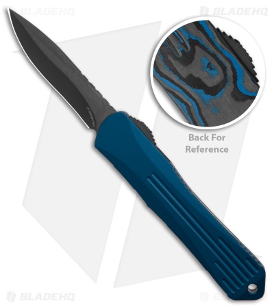 Heretic Knives Manticore S MagnaCut Recurve OTF Knife Blue Al/CF (2.6" Black)