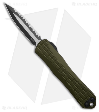 Heretic Knives Manticore E MagnaCut D/E OTF OD Green Frag (3.25" Two-Tone Serr)