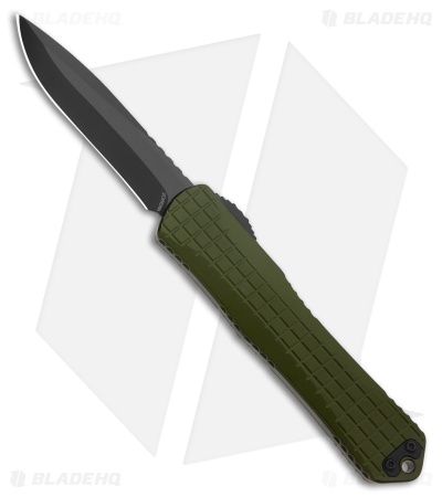 Heretic Knives Manticore X Recurve OTF Knife Green Frag Aluminum (3.75" DLC)