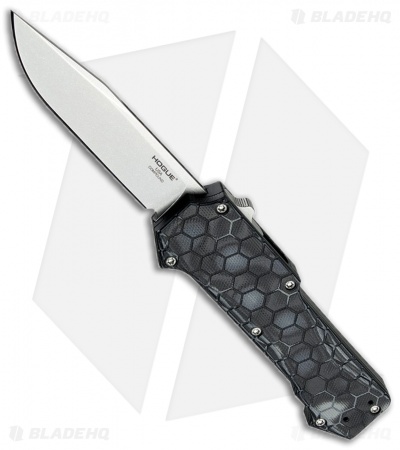 Hogue Knives Compound OTF Clip Point Automatic Knife Black (3.5" SW) 34039