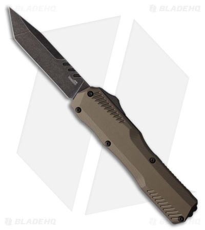 Kershaw Livewire MagnaCut Tanto OTF Automatic Knife FDE Aluminum (3.4" Black SW)