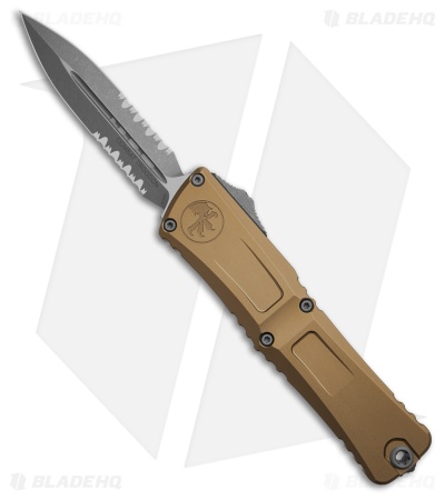 Microtech Combat Troodon Gen III D/E OTF Knife Tan Aluminum (4" Apoc Serr)