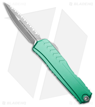 Microtech Cypher II D/E OTF Automatic Knife Turquoise Al (3.5" Apoc Full Serr)
