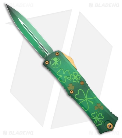 Microtech Hera II Mini D/E SS OTF Knife St. Patrick's Day Green (2.9" Green)