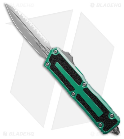 Microtech Scarab II Gen III D/E OTF Knife Turquoise Aluminum (4" SW Full Serr)