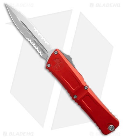 Microtech Combat Troodon D/E Gen III OTF Knife Red Aluminum (4" SW Serr)