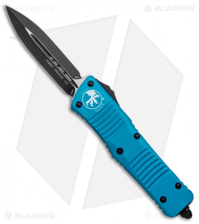 Microtech Combat Troodon Gen III D/E OTF Knife Turquoise Aluminum (3.8" Black)