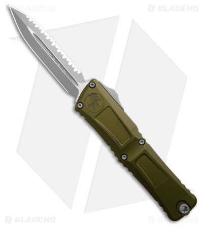 Microtech Combat Troodon Gen III D/E OTF Knife OD Green Al (4" AP Full Serr)