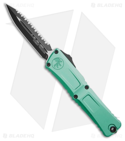 Microtech Combat Troodon Gen III D/E OTF Knife Turquoise (3.8" Black Full Serr)