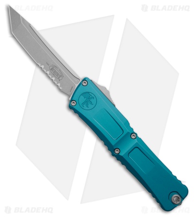 Microtech Combat Troodon Gen III T/E OTF Knife Blue Al (4" Stonewash Serr)