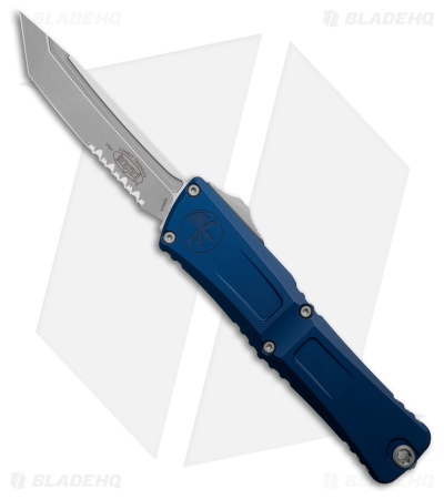 Microtech Combat Troodon Gen III T/E OTF Knife Navy Blue Aluminum (4" SW Serr)