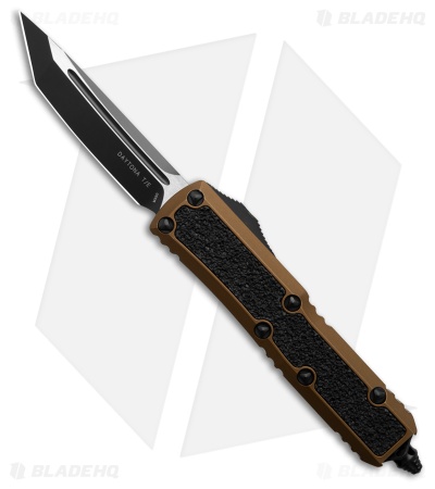 Microtech Daytona T/E SS OTF Automatic Knife Tan Aluminum + 3M Inlay (3" Black)