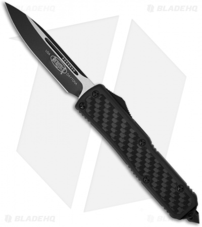 Microtech Tactical Daytona D/A OTF Knife Carbon Fiber (3.25" Black Plain) 124-1T