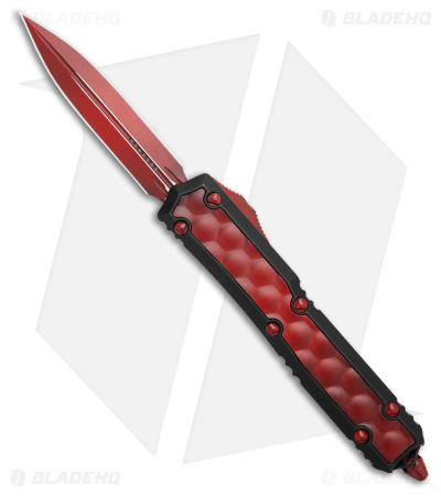 Microtech Makora D/E Auto OTF Red Bubble Inlay Black (3.4" Red)