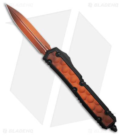 Microtech Makora D/E Auto OTF Weathered Orange Bubble Inlay Black (3.4" Orange)