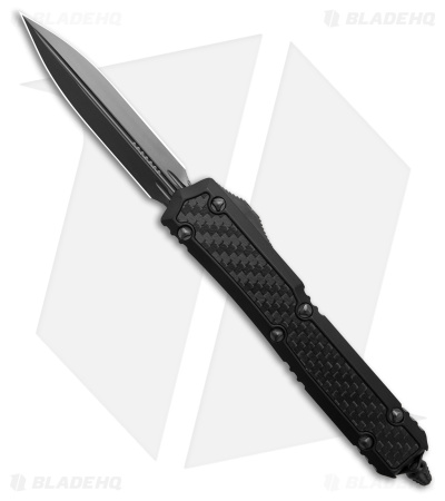 Microtech Makora D/E Auto OTF Knife Black/CF Alum/Inlay (3.4