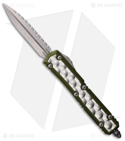 Microtech Makora D/E OTF Auto Knife Bubble Inlay OD Green (3.4" SW Serr)