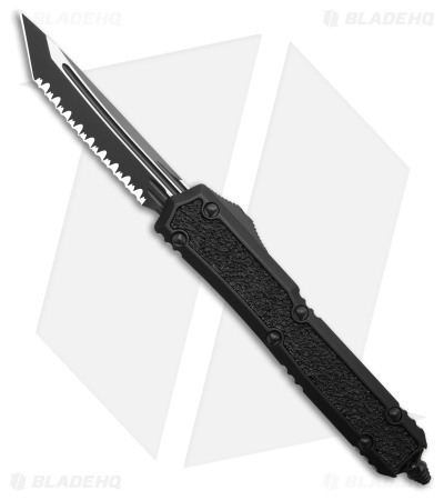 Microtech Makora T/E SS Tactical OTF Knife Black Al (3.4" Black Full Serr)