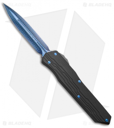 Marfione Custom Cypher D/E OTF Knife Black Al/ Blue Ti (4