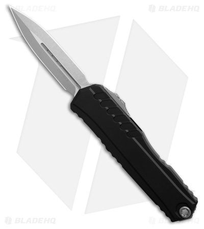 Microtech Cypher II D/E OTF Automatic Knife Black Aluminum (3.5" Stonewash)