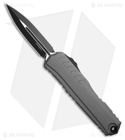 Microtech Cypher II D/E OTF Automatic Knife Natural Clear Aluminum (3.5" Black)