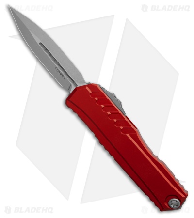Microtech Cypher II D/E OTF Automatic Knife Red Aluminum (3.5" SW) 1242-10RD