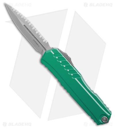Microtech Cypher II D/E OTF Automatic Knife Turquoise (3.5" SW Full Serr)