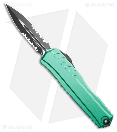 Microtech Cypher II D/E OTF Automatic Knife Turquoise Aluminum (3.5" Black Serr)