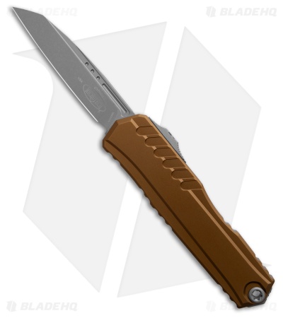 Microtech Cypher II S/E OTF Automatic Knife Tan Aluminum (3.5" Apocalyptic)