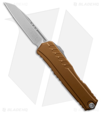 Microtech Cypher II S/E OTF Automatic Knife Tan Aluminum (3.5" Stonewash)