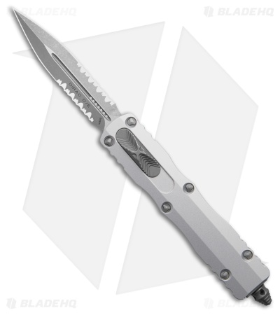 Microtech Dirac D/E OTF Automatic Knife  Natural Clear Aluminum (2.9" Apoc Serr)