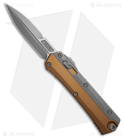 Microtech Glykon OTF Automatic Knife Tan Al + Titanium (3.75" Apocalyptic)