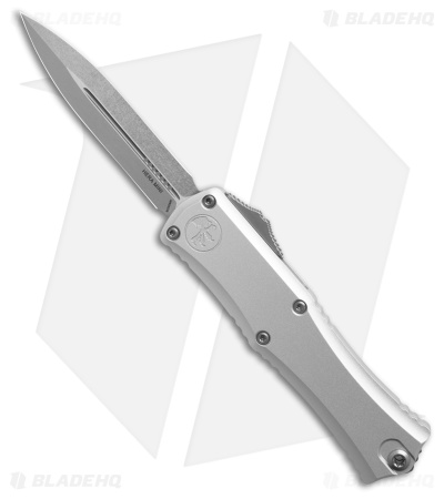 Microtech Hera II Mini D/E OTF Automatic Knife Clear Aluminum (2.9" Stonewash)