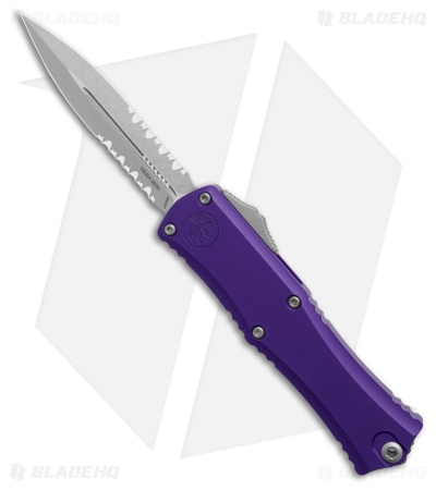 Microtech Hera II Mini D/E OTF Automatic Knife Purple Aluminum (2.9" SW Serr)