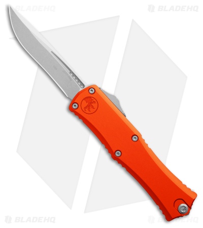 Microtech Hera II Mini Recurve OTF Automatic Knife Orange Aluminum (3" SW)