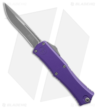 Microtech Hera II Mini Recurve OTF Automatic Knife Purple Al (3" Apocalyptic)
