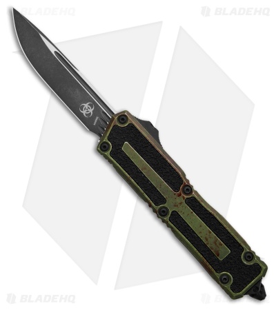 Microtech Scarab S/E Outbreak OTF Knife Green/Red Aluminum (4" SW) 1278-1OBS
