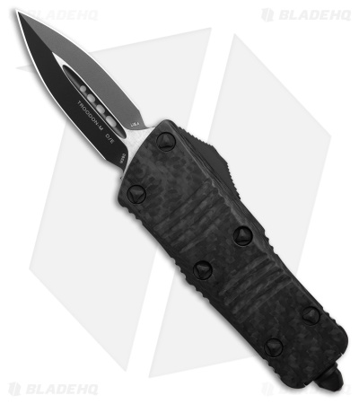 Microtech Troodon Mini D/E CA Legal OTF Automatic Knife CF/Aluminum (1.9" Black)