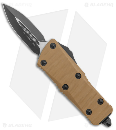 Microtech Troodon Mini Dagger CA Legal OTF Auto Knife SS Tan G-10 (1.9