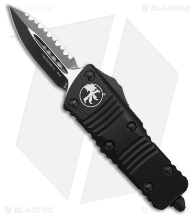 Microtech Troodon Mini D/E OTF Automatic Knife Turquoise (1.9" Black Serr)