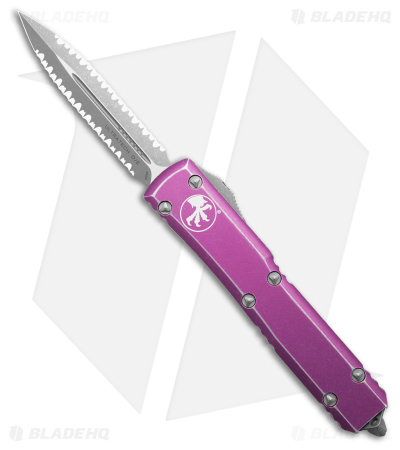 Microtech Ultratech D/E OTF Knife Distressed Blue (3.4" AP Double Full Serr)