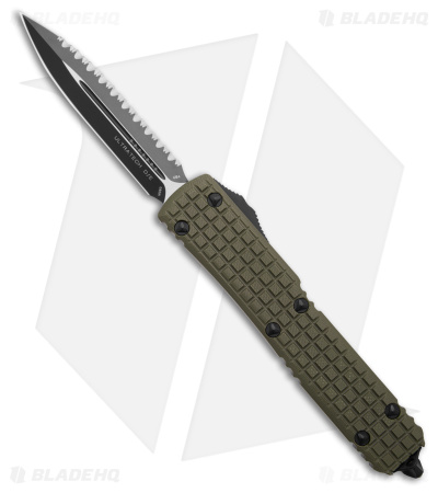 Microtech Ultratech D/E OTF Automatic Knife OD Green Frag (3.4" Black Full Serr)