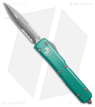 Microtech Ultratech D/E OTF Automatic Knife Turquoise  (3.4" Apocalyptic Serr)