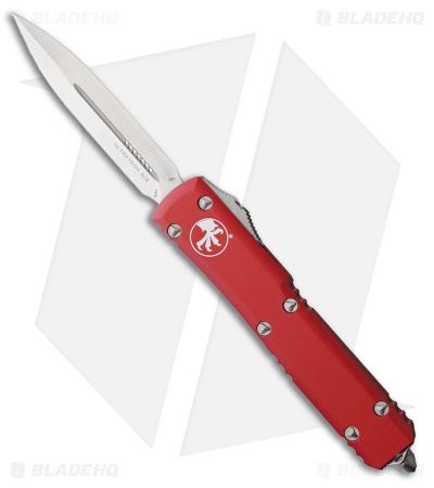 Microtech Ultratech D/E OTF Automatic Knife Red Aluminum (3.4" Satin)