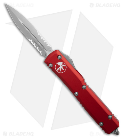 Microtech Ultratech Knife D/E OTF Automatic Red (3.4" Satin Serr)