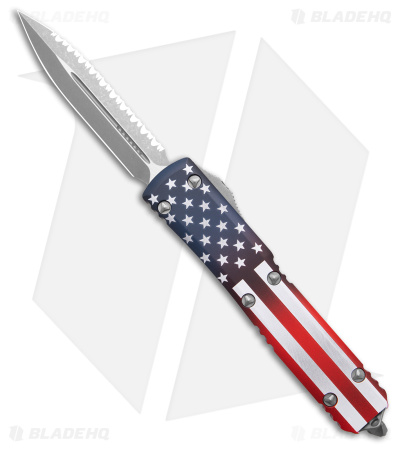 Microtech Ultratech OTF D/E Automatic Knife USA Flag (3.4