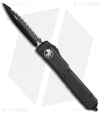 Microtech Ultratech Dagger D/E OTF Knife Tactical (3.4" Black Full Serr)