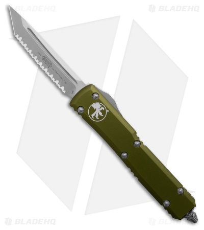 Microtech Ultratech T/E OTF Automatic Knife OD Green Al (3.4" SW Full Serr)