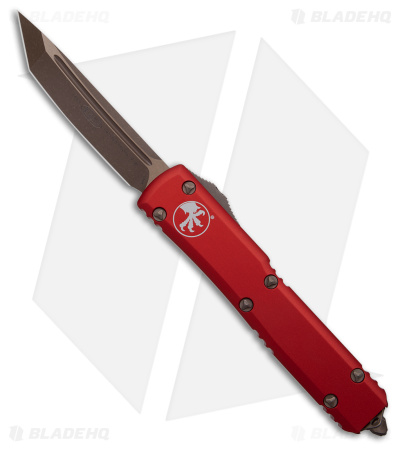 Microtech Ultratech T/E OTF Automatic Knife Red (3.4" Bronze Apocalyptic)