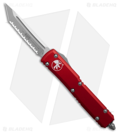 Microtech Ultratech T/E OTF Automatic Knife Red Aluminum (3.4" SW Full Serr)
